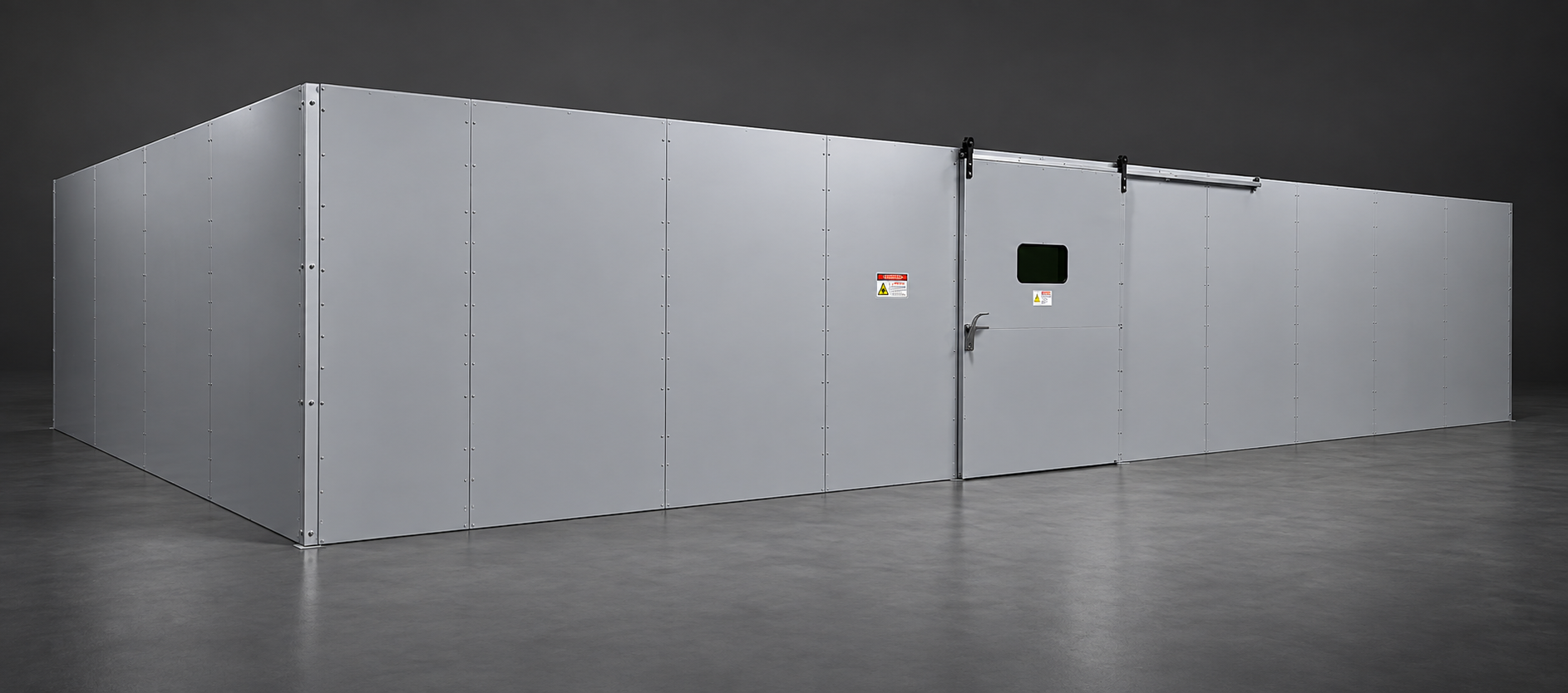 Large gray Jayco LightSAFE two-wall system isolated at a slight angle.